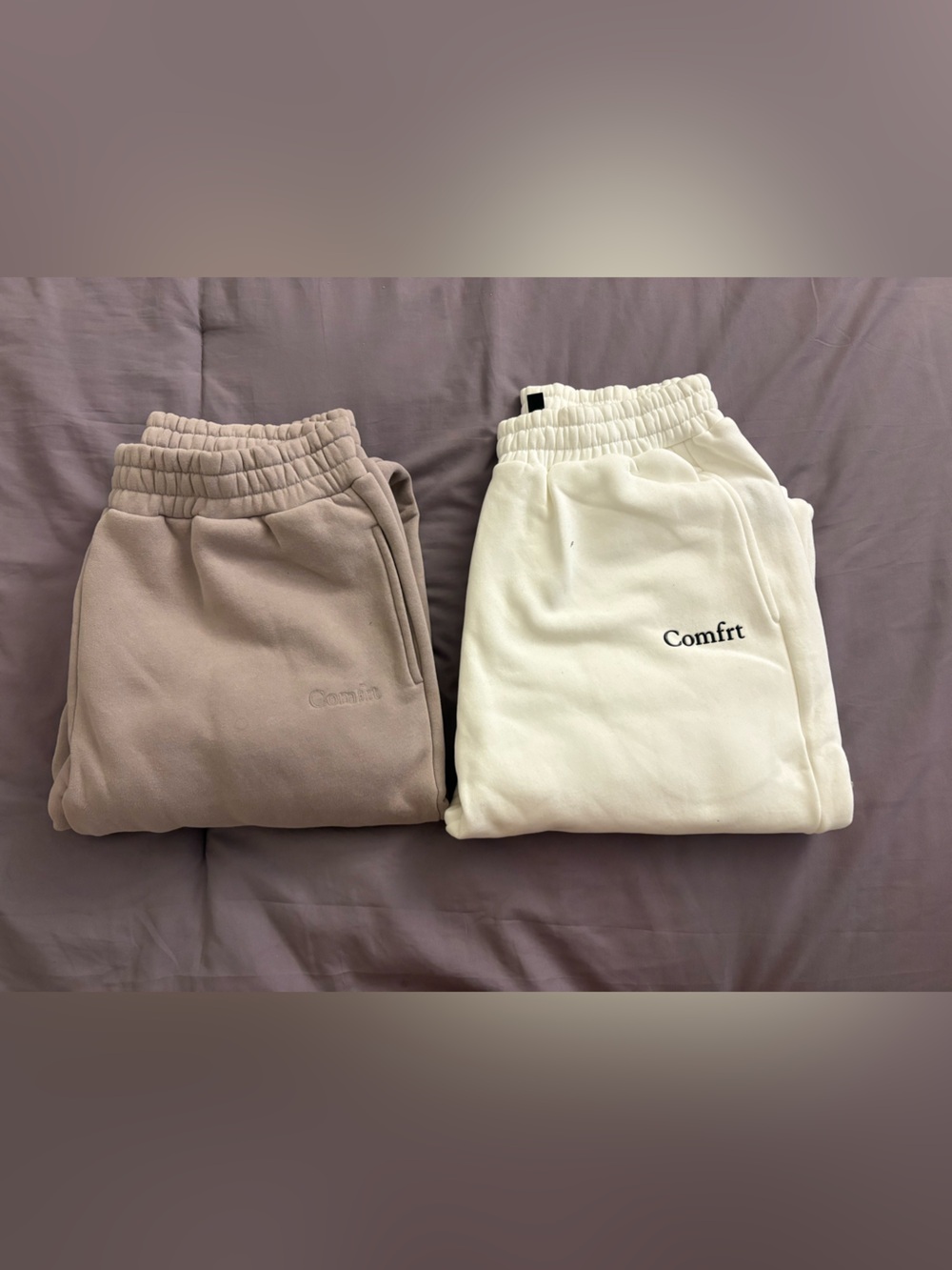 COMFRT Joggers - Cream and Light Brown